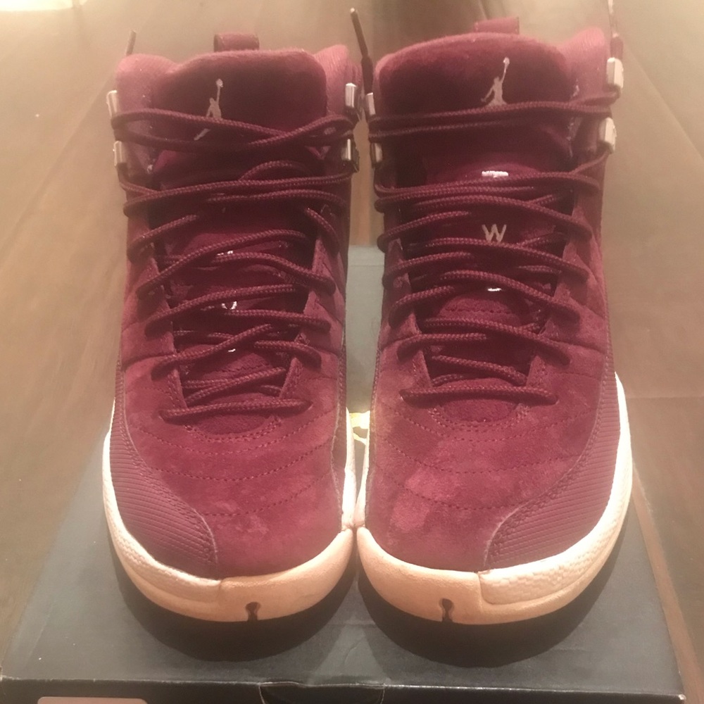 All Burgundy Jordan 12’s